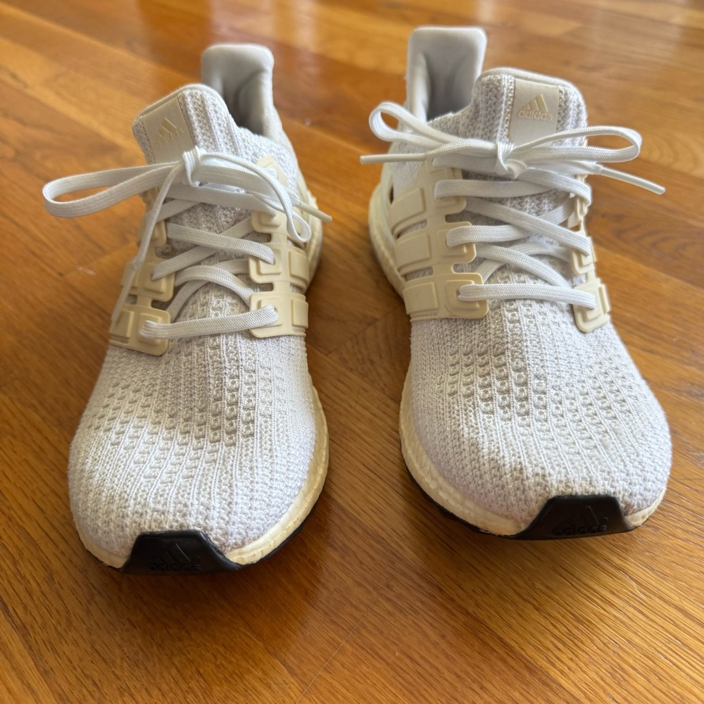 adidas Ultraboost Knit Sneakers - Cream and Black Accents